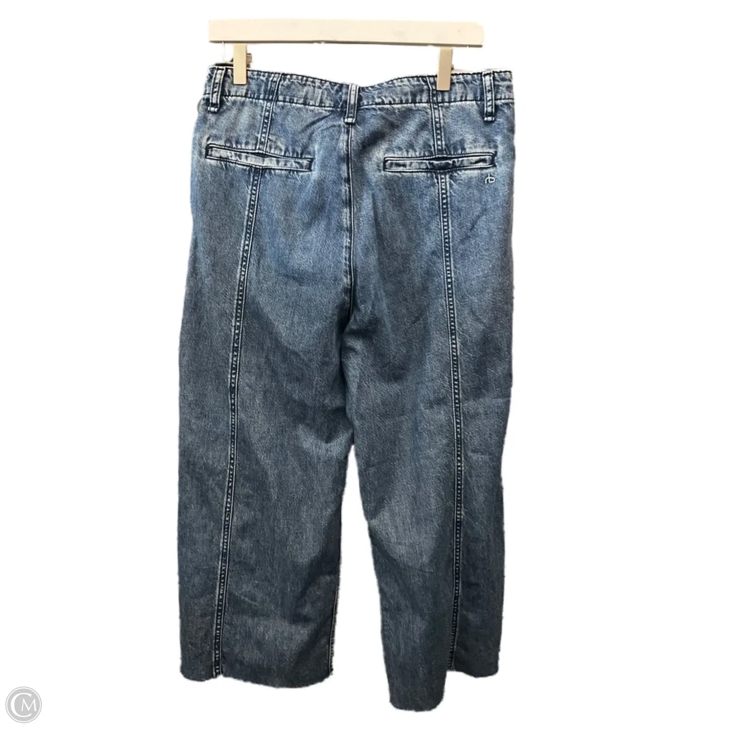 Jeans Wide Leg By Rag And Bone In Blue Denim, Size: 8