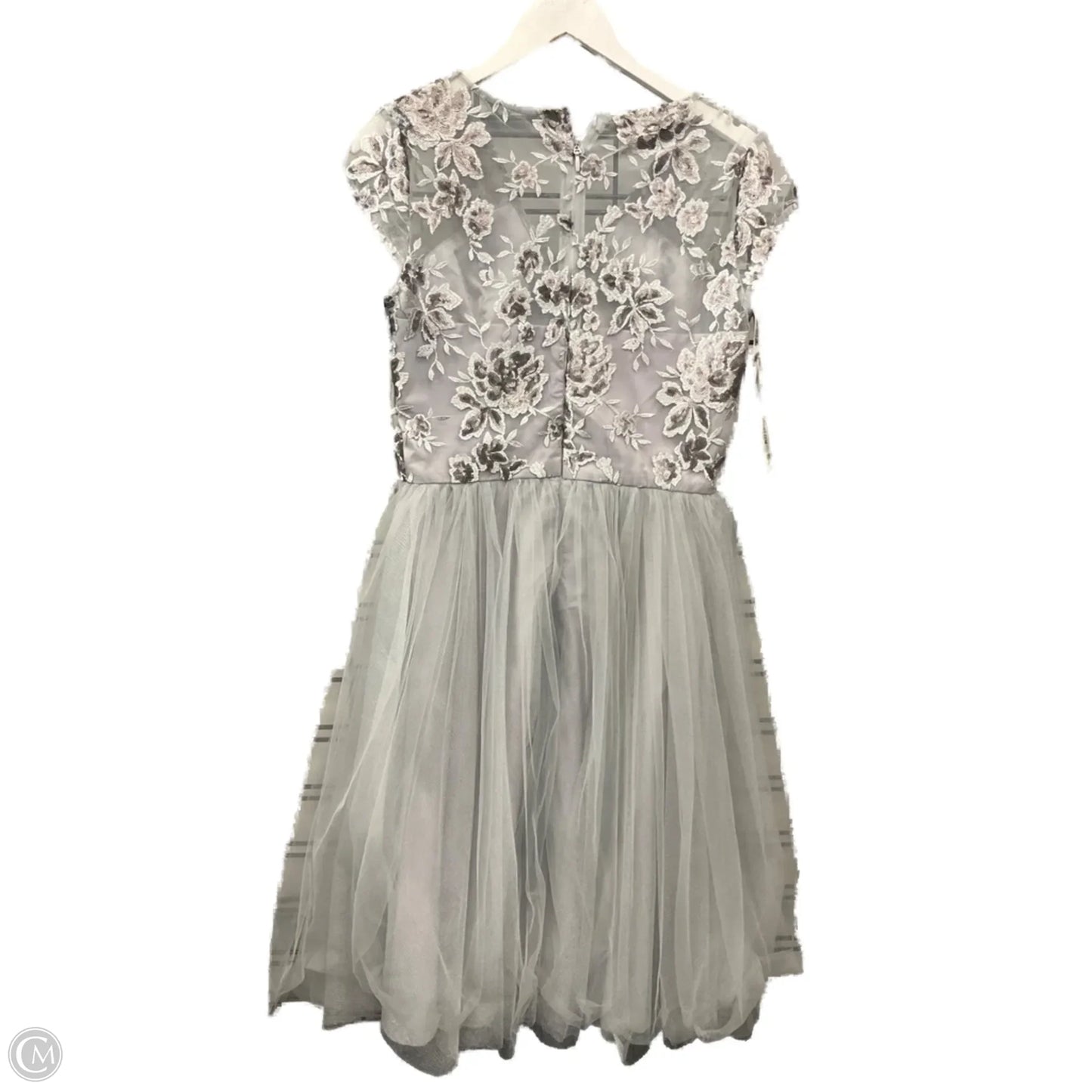 Dress Party Midi By Clothes Mentor In Silver, Size: L