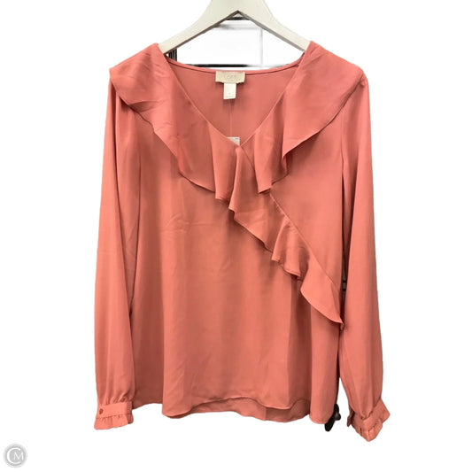 Top Long Sleeve By Loft In Peach, Size: S