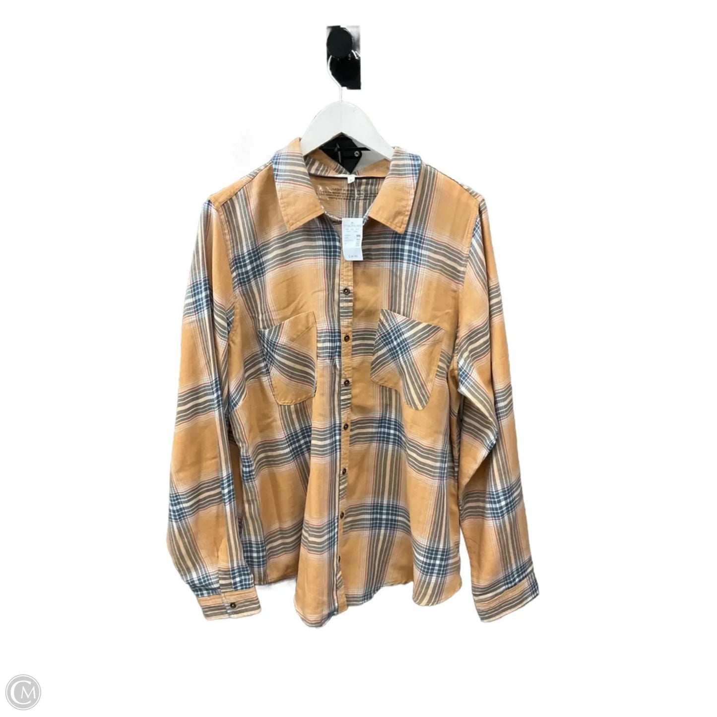 Top Long Sleeve By Maurices In Tan, Size: 2x