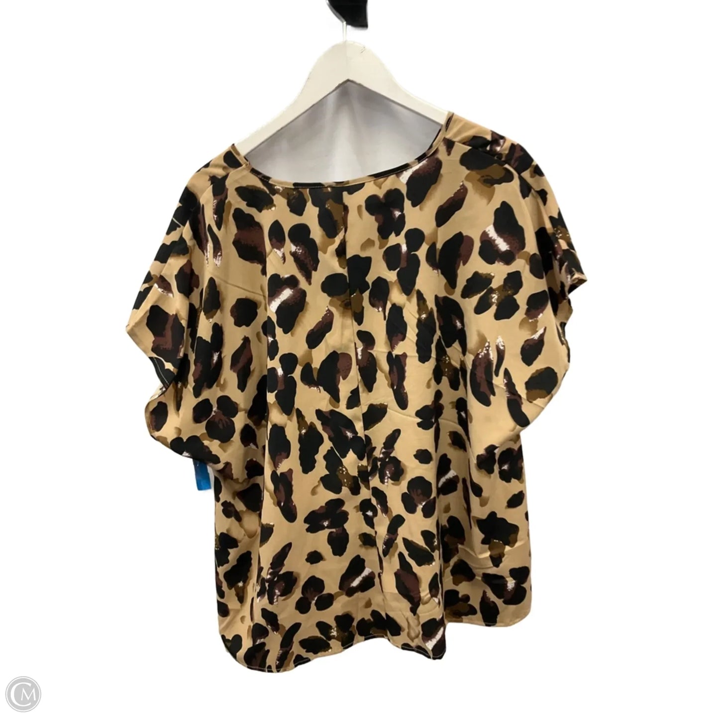 Top Short Sleeve By Emery Rose In Animal Print, Size: 3x