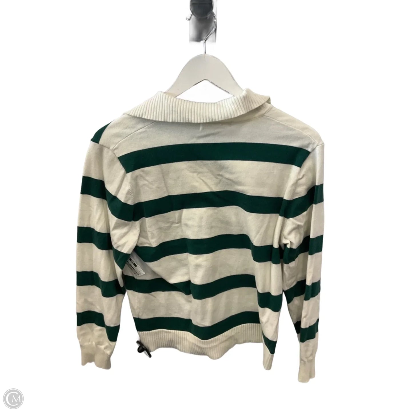 Top Long Sleeve By Ellison In Green & White, Size: M
