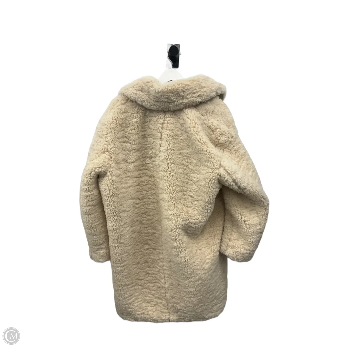 Coat Faux Fur & Sherpa By Banana Republic In Cream, Size: M