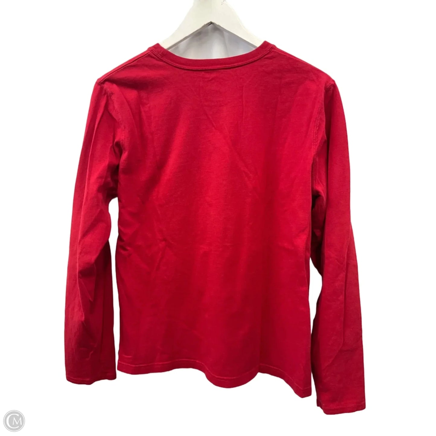 Athletic Top Long Sleeve Crewneck By Adidas In Red, Size: L