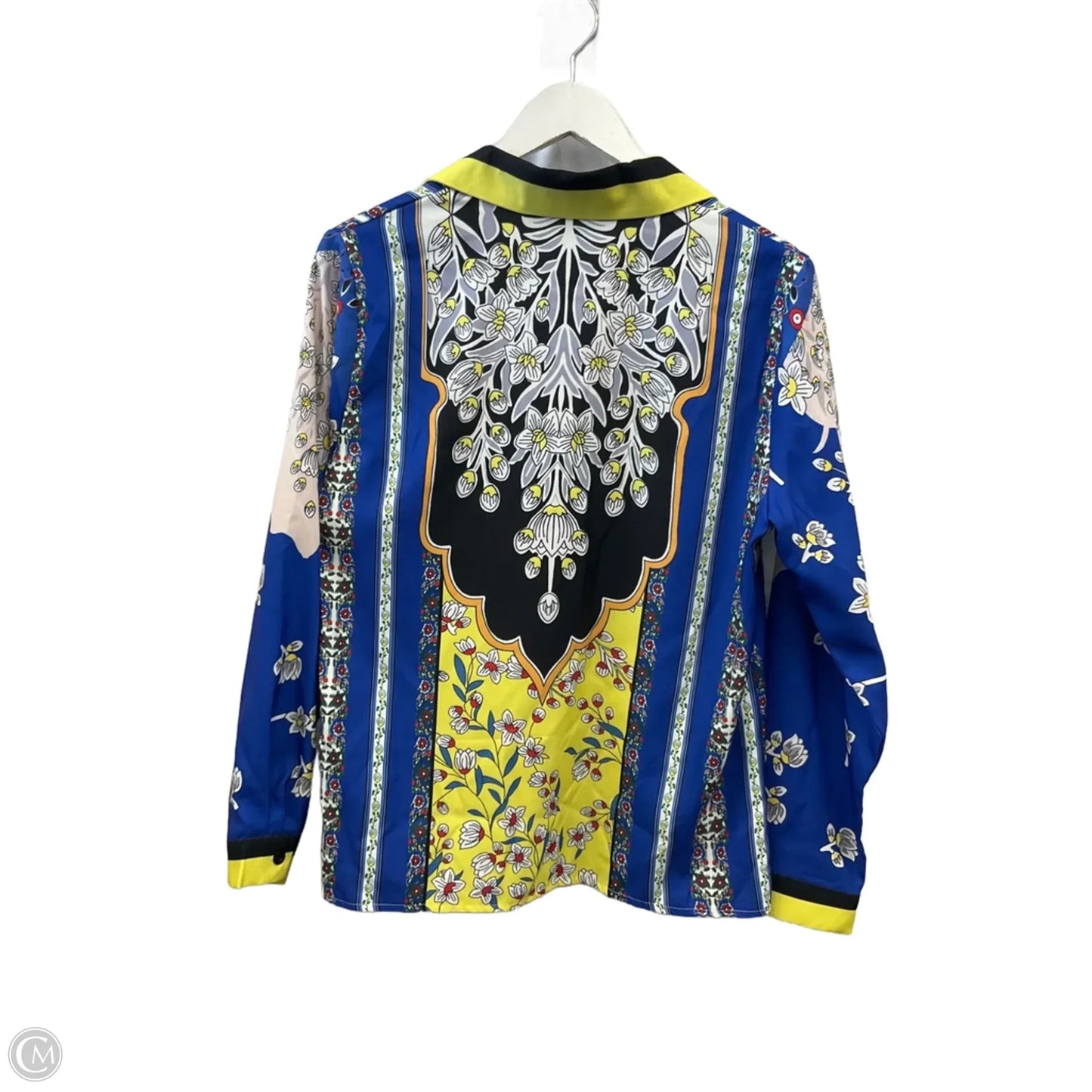 Top Long Sleeve By Clothes Mentor In Blue & Yellow, Size: M