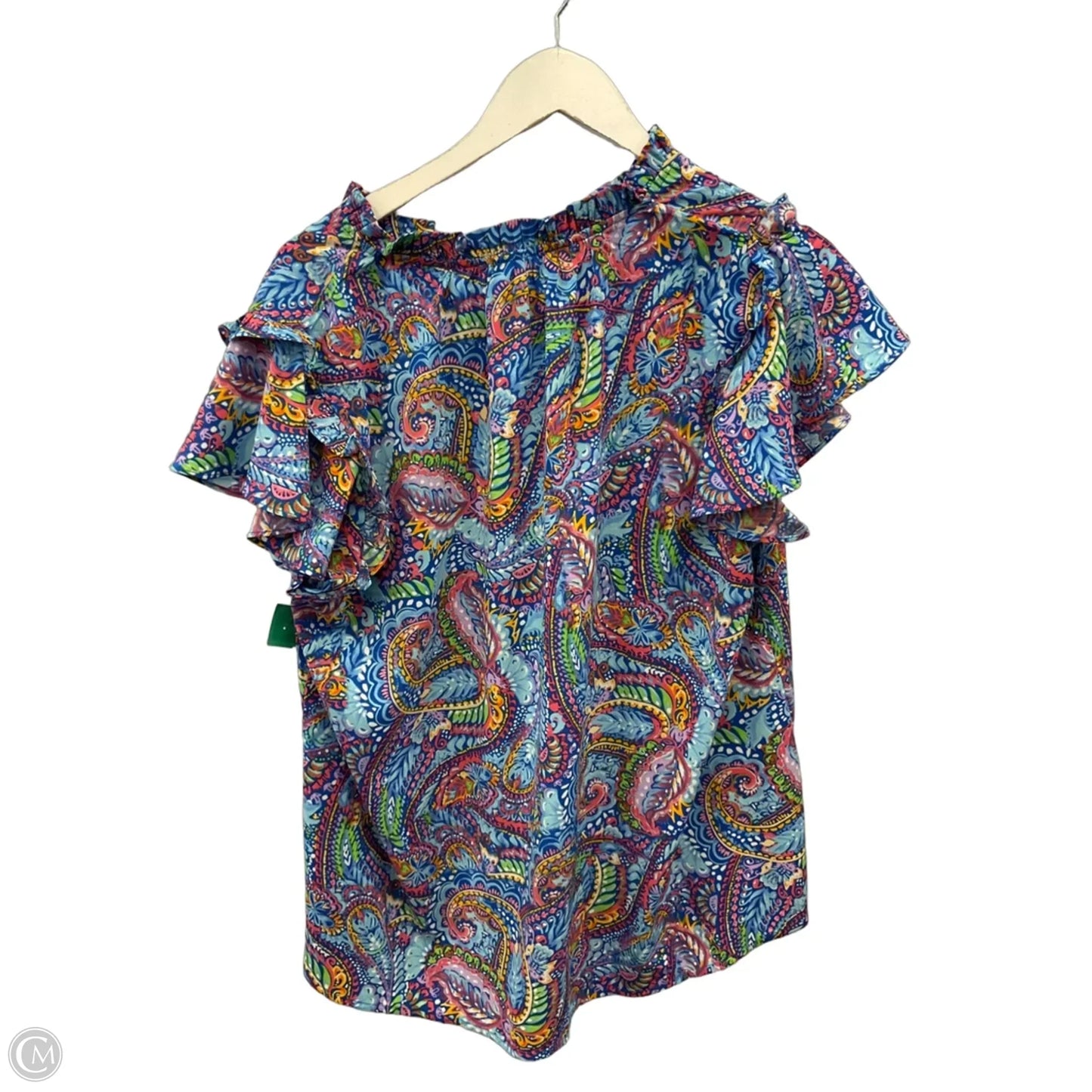 Top Short Sleeve By Emily Wonder In Blue, Size: Xl