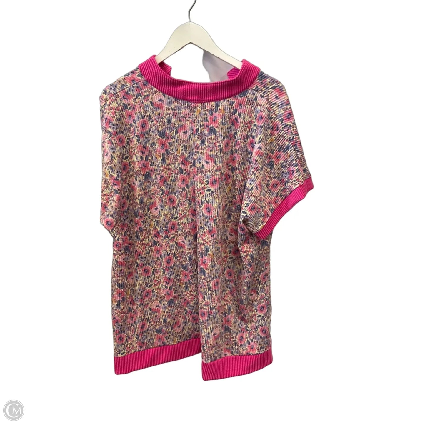Top Short Sleeve By Heimish Usa In Pink & Purple, Size: 2x