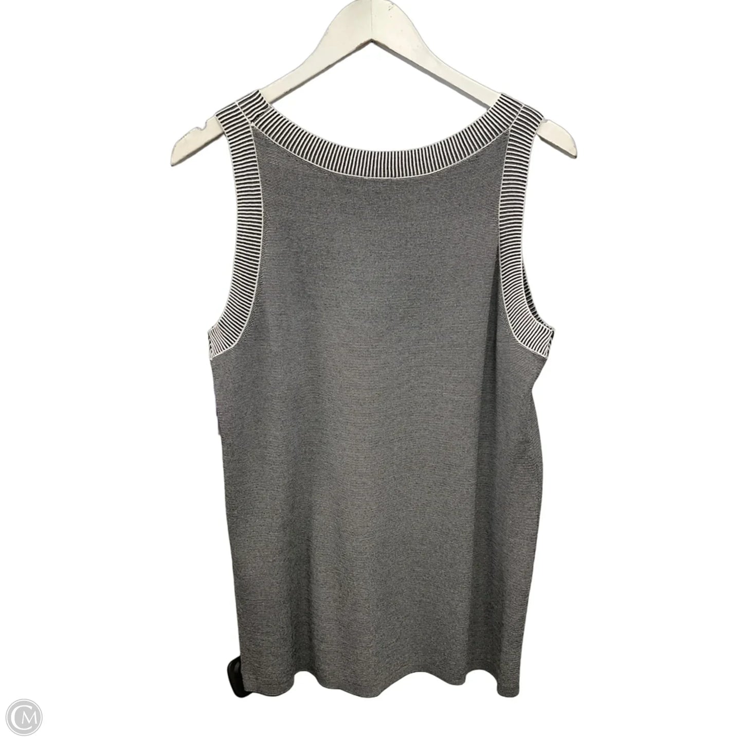 Top Sleeveless By Chicos In Black & White, Size: M