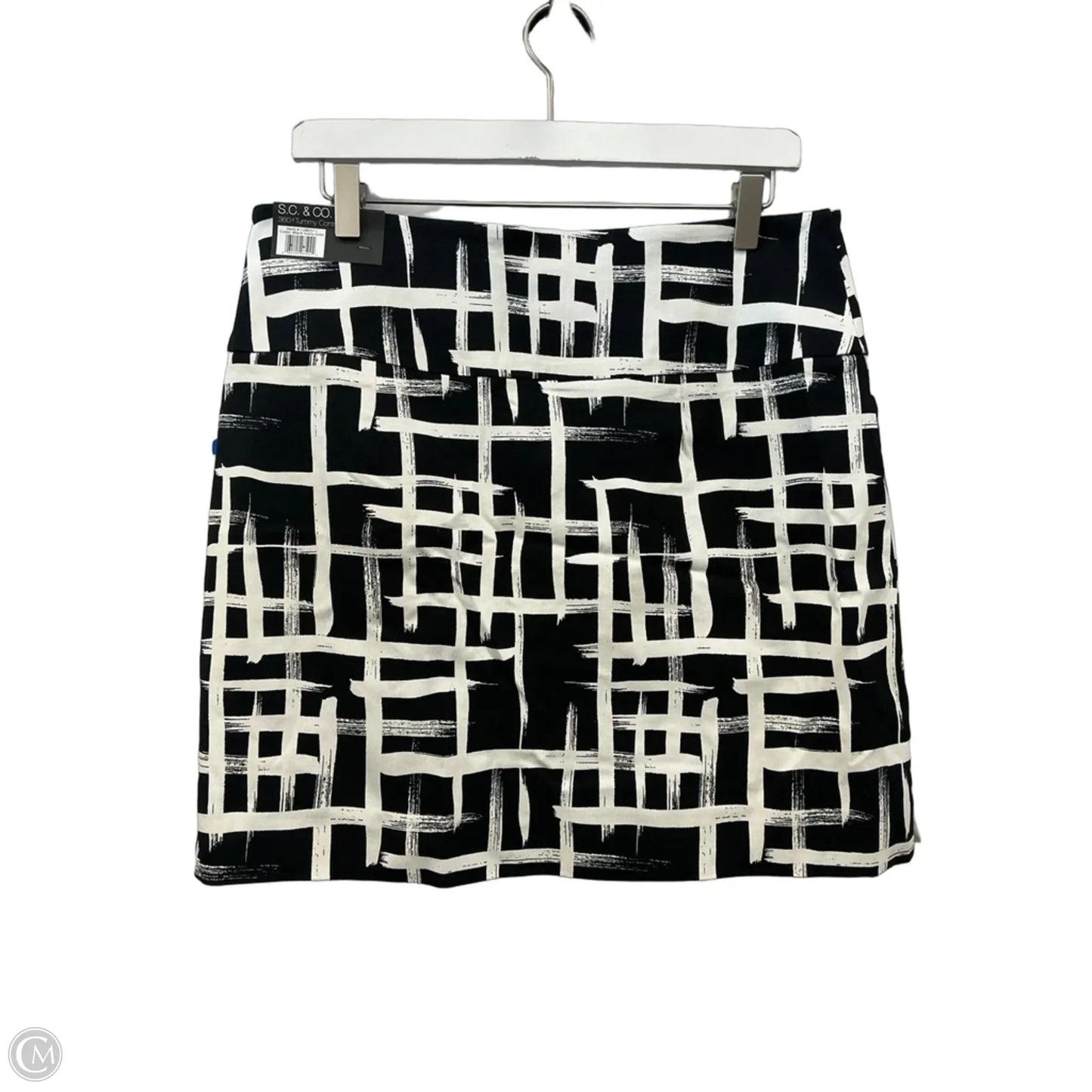 Skirt Mini & Short By Sc & Co In Black & White, Size: 12