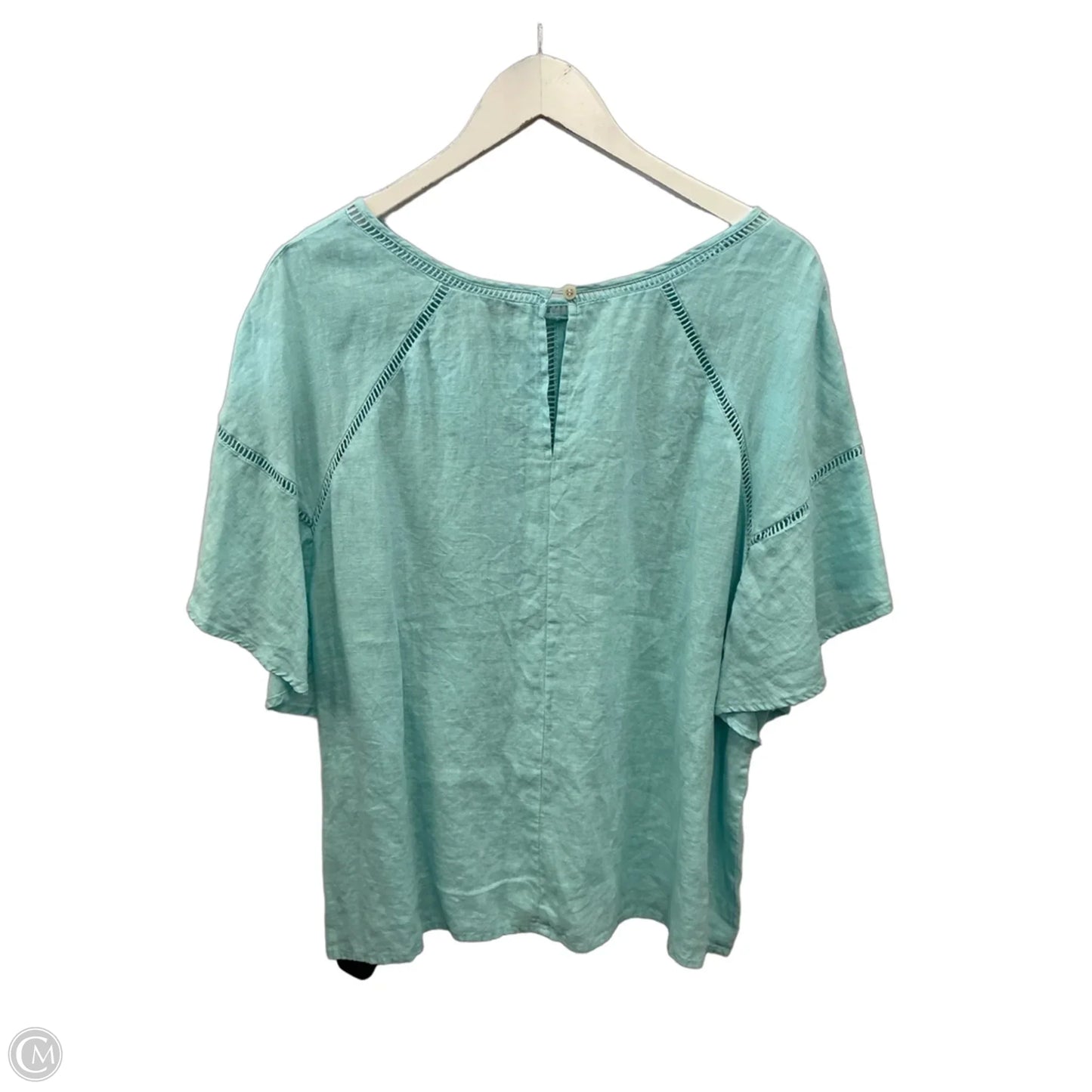 Top Short Sleeve By Simple In Aqua, Size: L