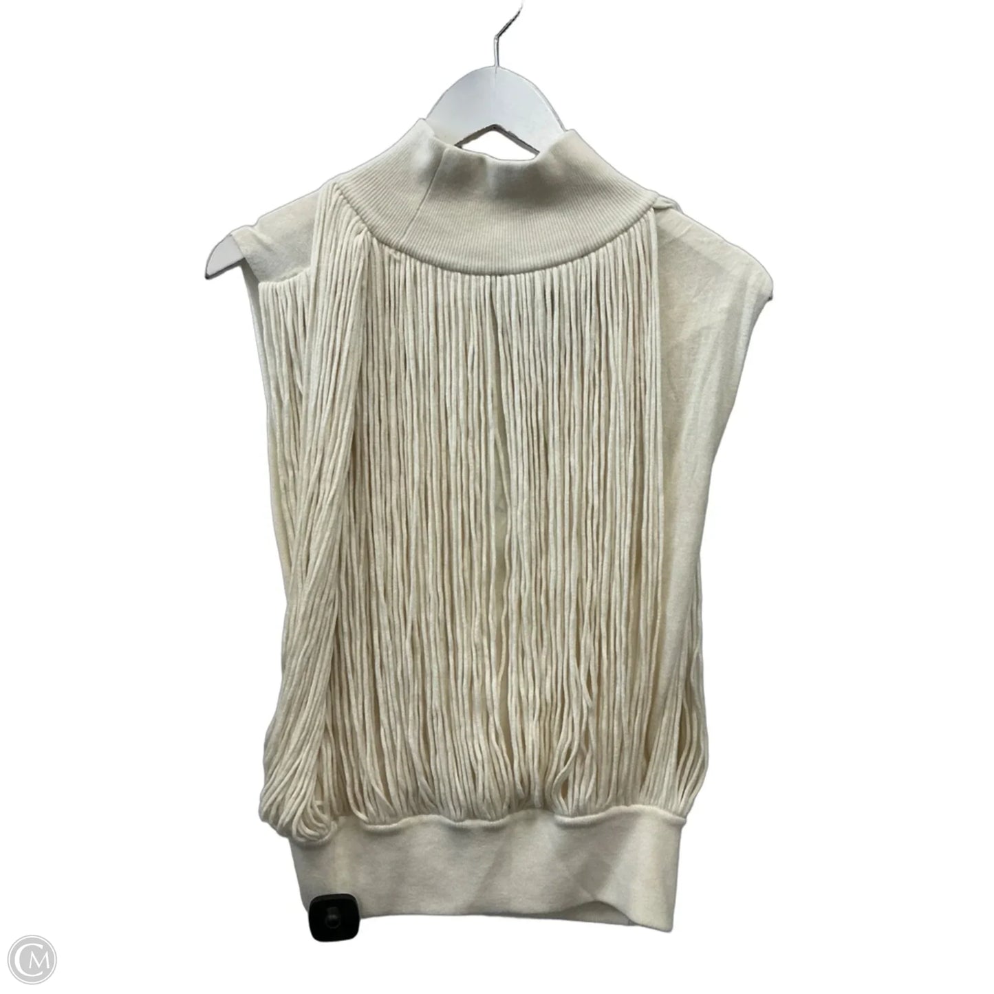 Sweater Short Sleeve By White House Black Market In Cream, Size: L