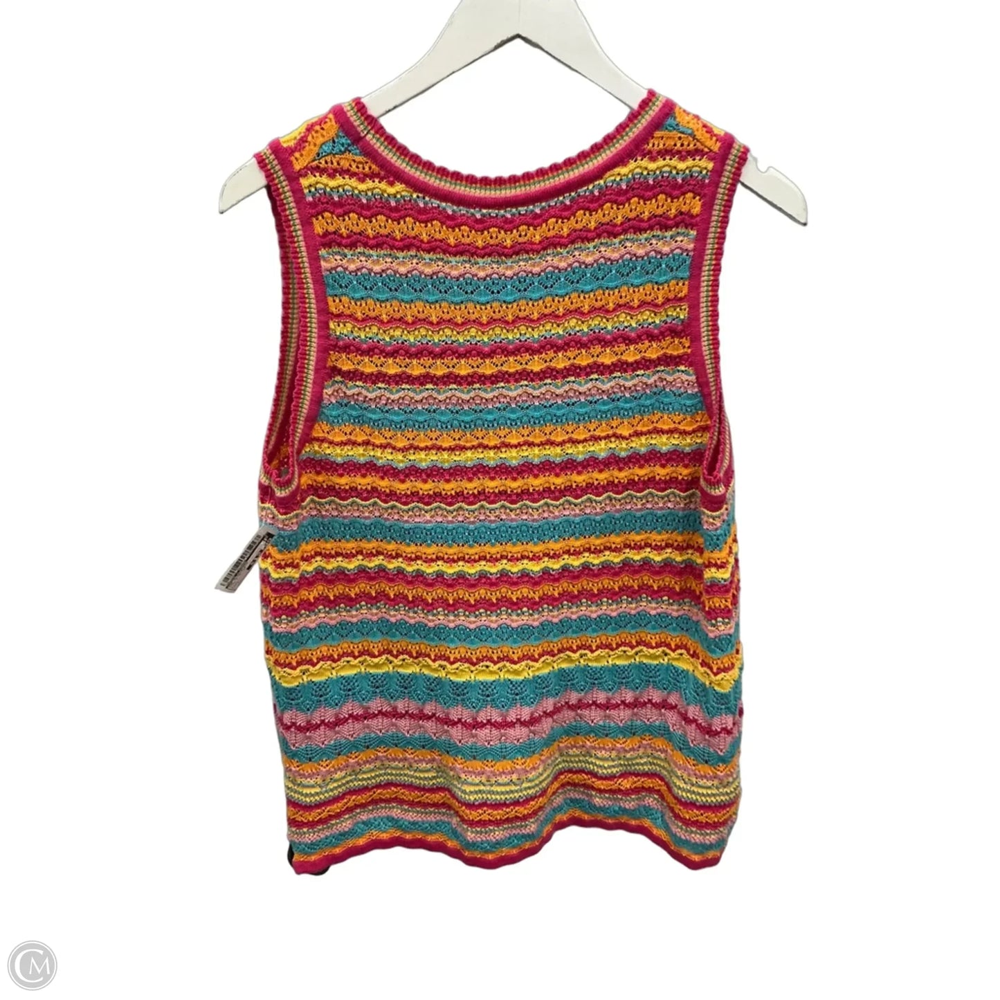 Top Sleeveless By Grace + Karma In Pink & Yellow, Size: L