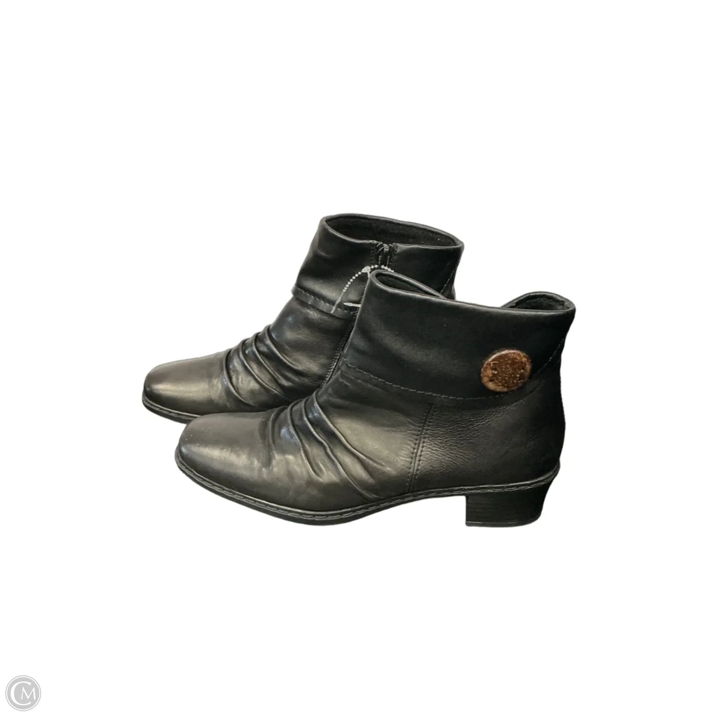 Boots Ankle Heels By Clothes Mentor In Black, Size: 8.5