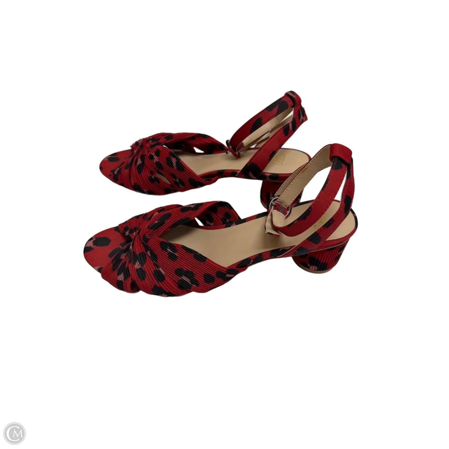 Sandals Heels Block By Cabi In Black & Red, Size: 9