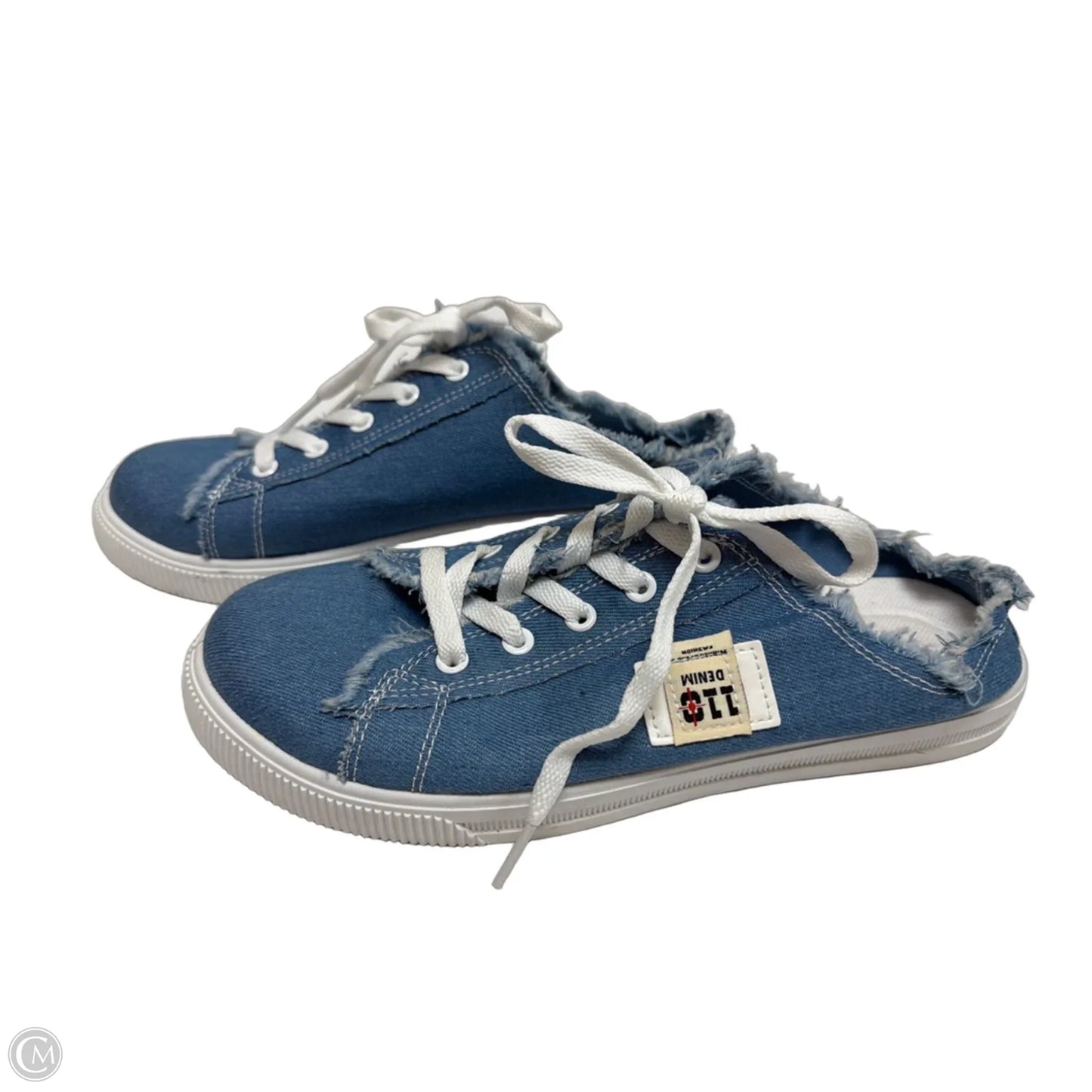 Shoes Flats By Clothes Mentor In Blue Denim, Size: 8.5