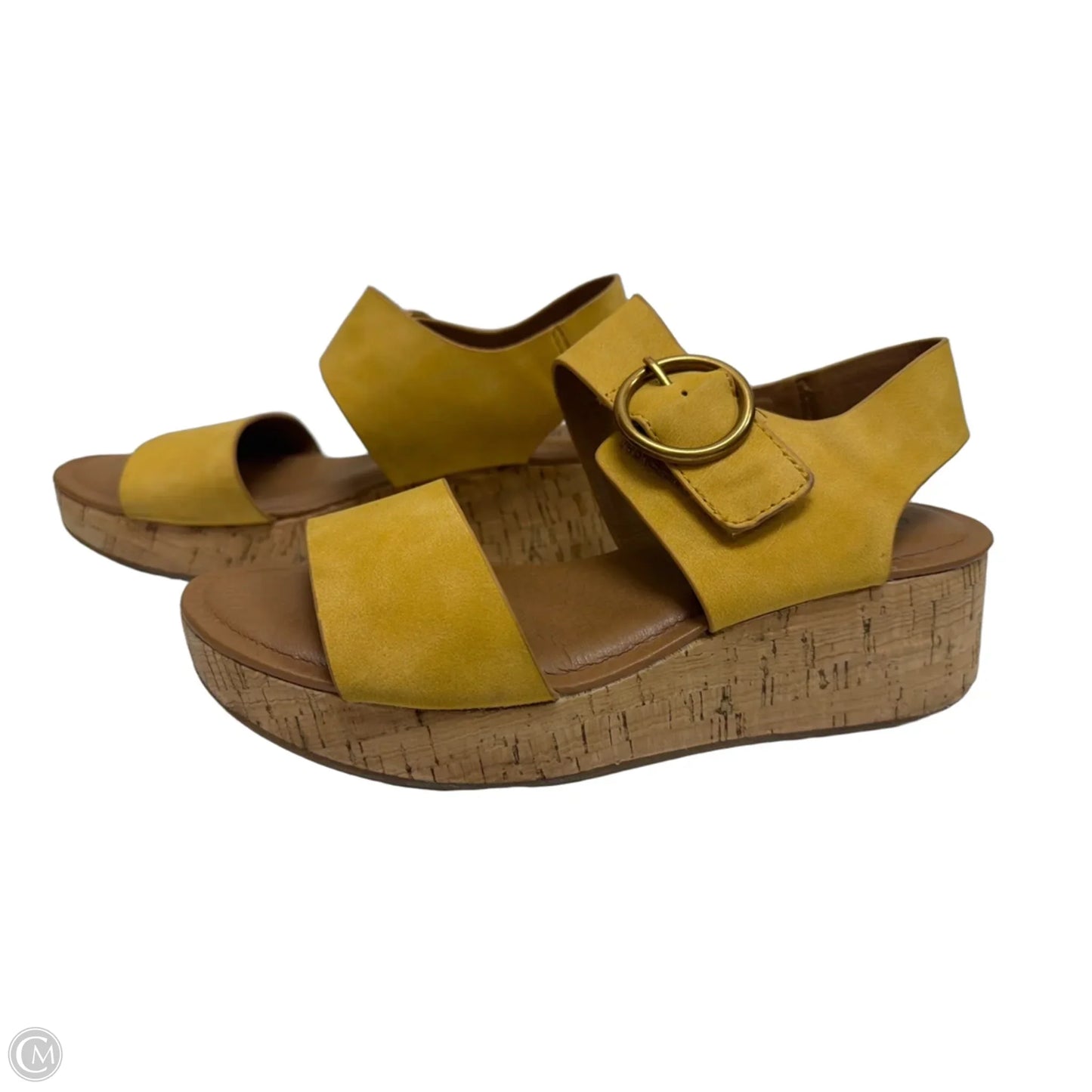 Sandals Heels Platform By Sofft In Yellow, Size: 6.5