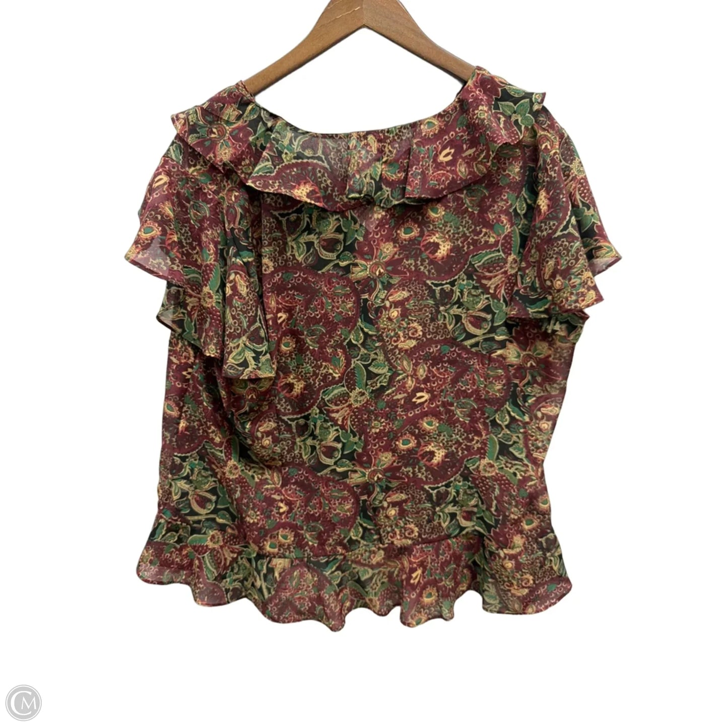 Top Long Sleeve By Chaps In Floral Print, Size: 2x