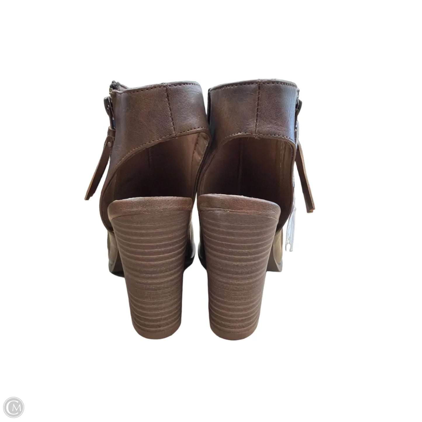 Sandals Heels Block By Brash In Brown, Size: 7.5