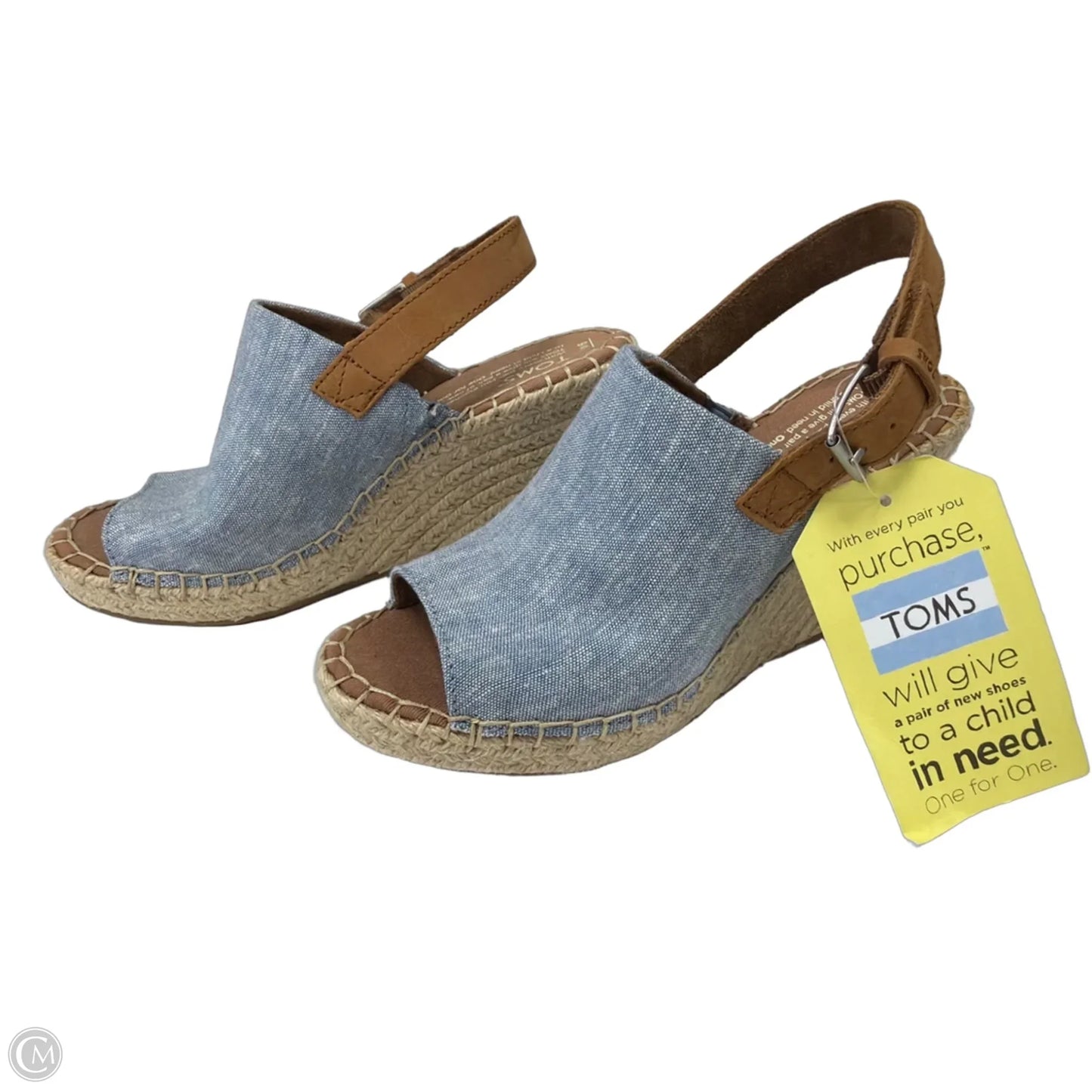 Sandals Heels Wedge By Toms In Blue Denim, Size: 6