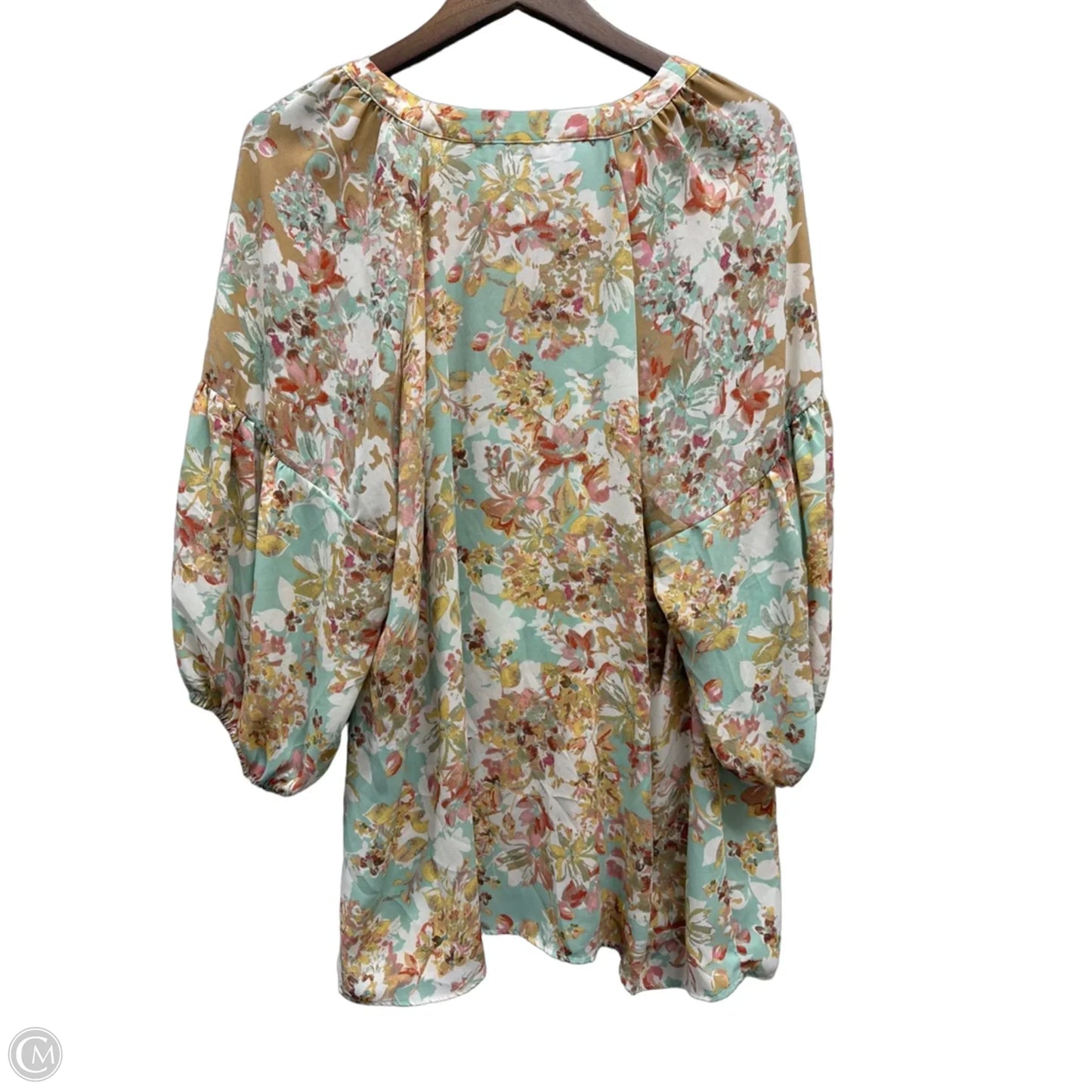 Top 3/4 Sleeve By Rose And Olive In Floral Print, Size: 1x