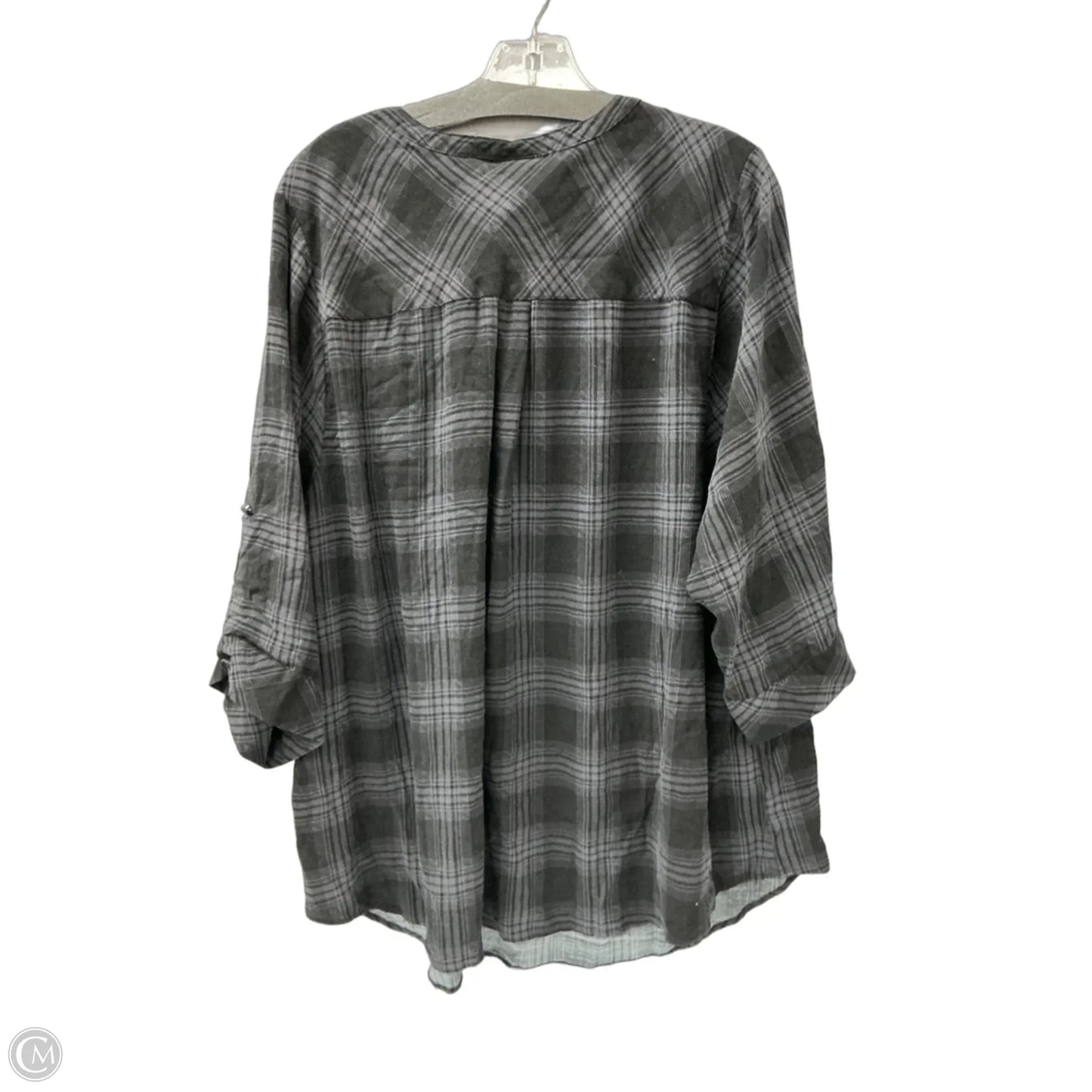 Top 3/4 Sleeve By Torrid In Plaid Pattern, Size: 4x