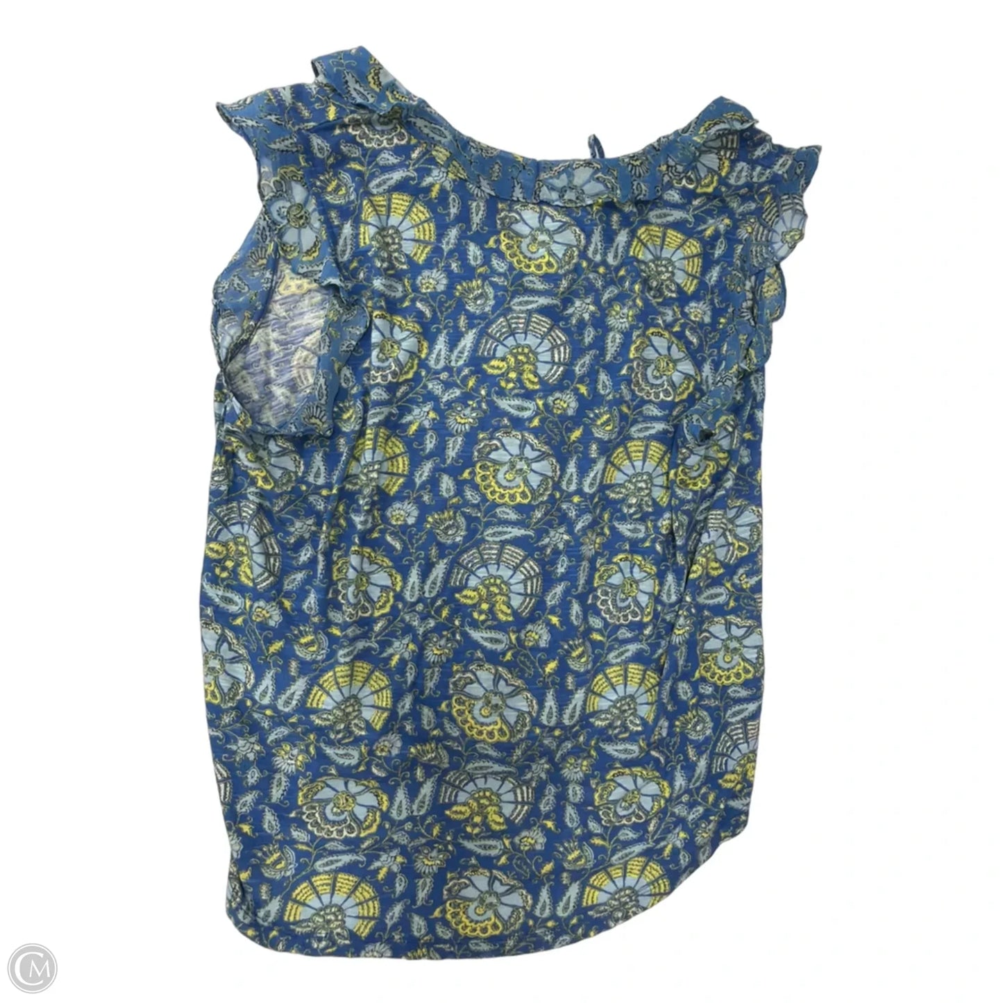 Top Sleeveless By Lucky Brand In Blue & Yellow, Size: Xl