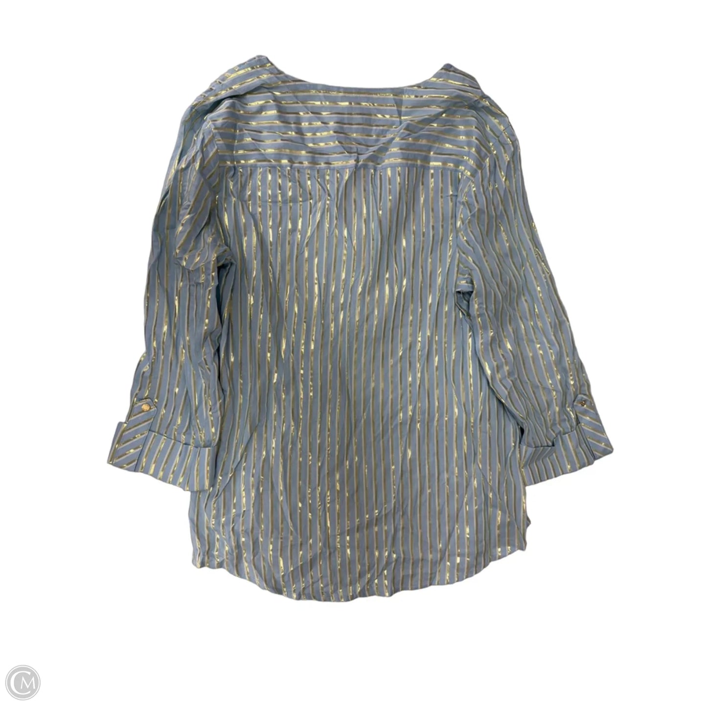 Top 3/4 Sleeve By Anne Klein In Striped Pattern, Size: M