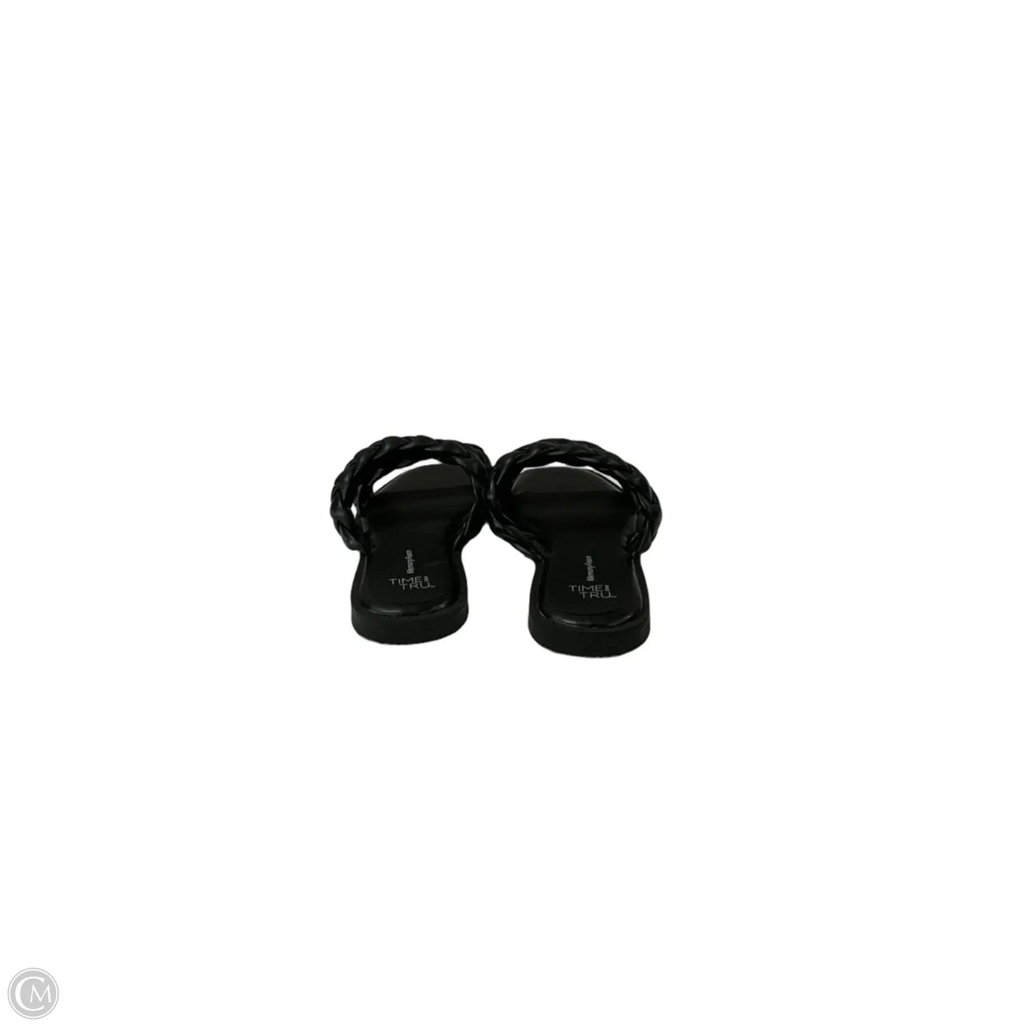 Sandals Flats By Time And Tru In Black, Size: 6.5