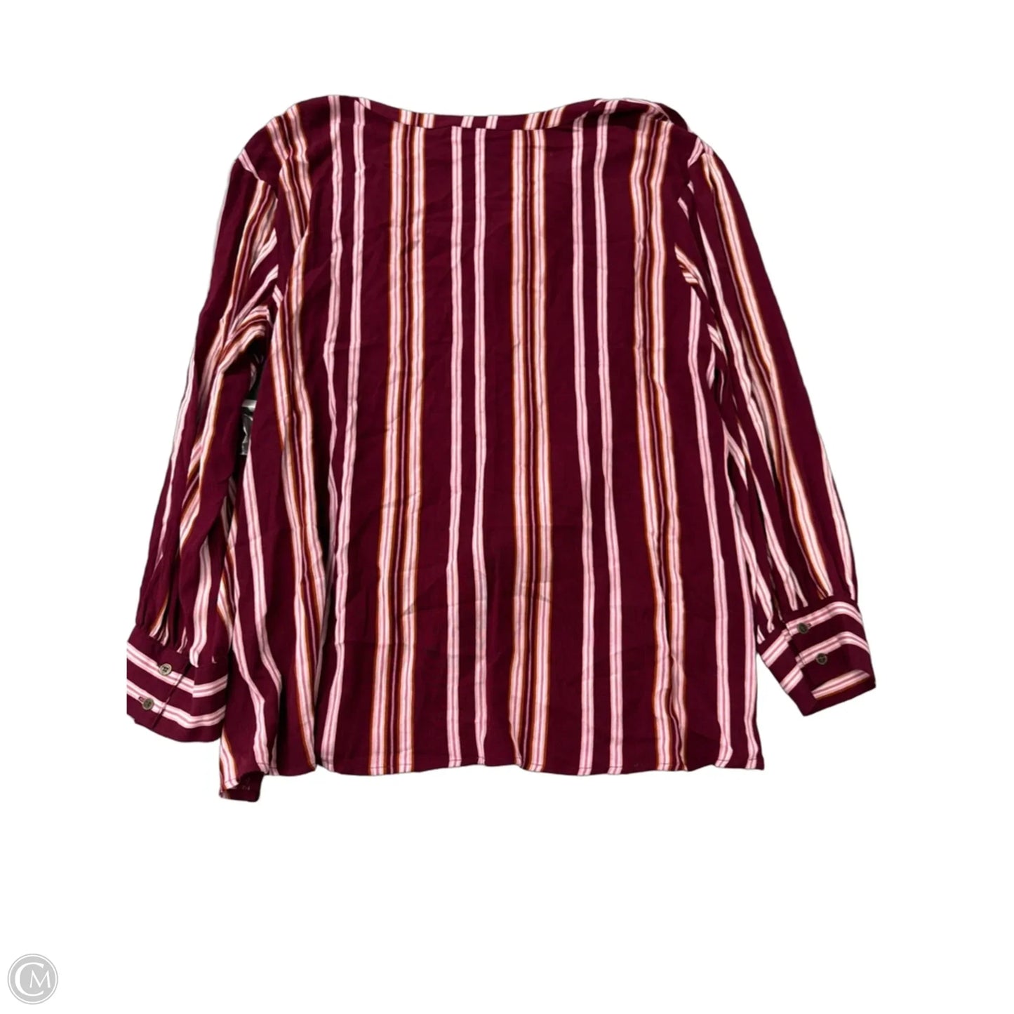 Top Long Sleeve By Ana In Striped Pattern, Size: 1x