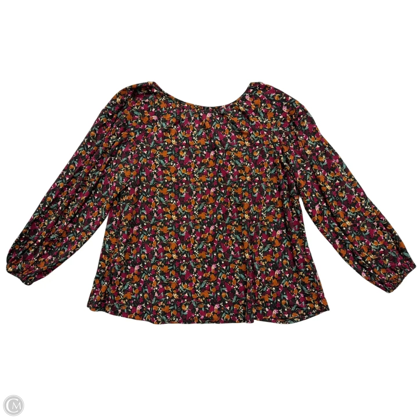 Top Long Sleeve By Ava & Viv In Floral Print, Size: 1x