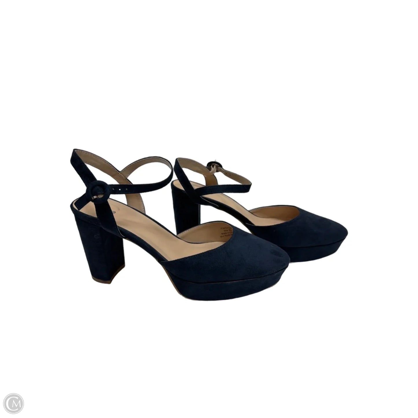 Shoes Heels Block By Journee In Navy, Size: 8.5