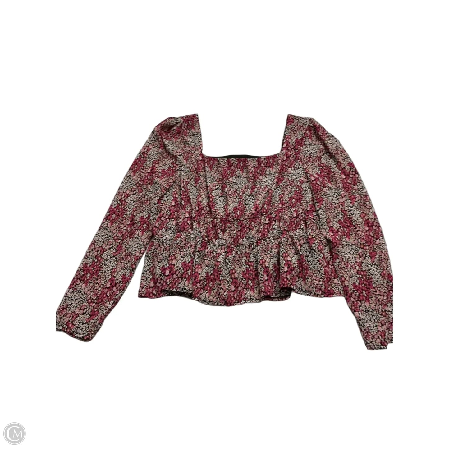 Top Long Sleeve By Versona In Floral Print, Size: L