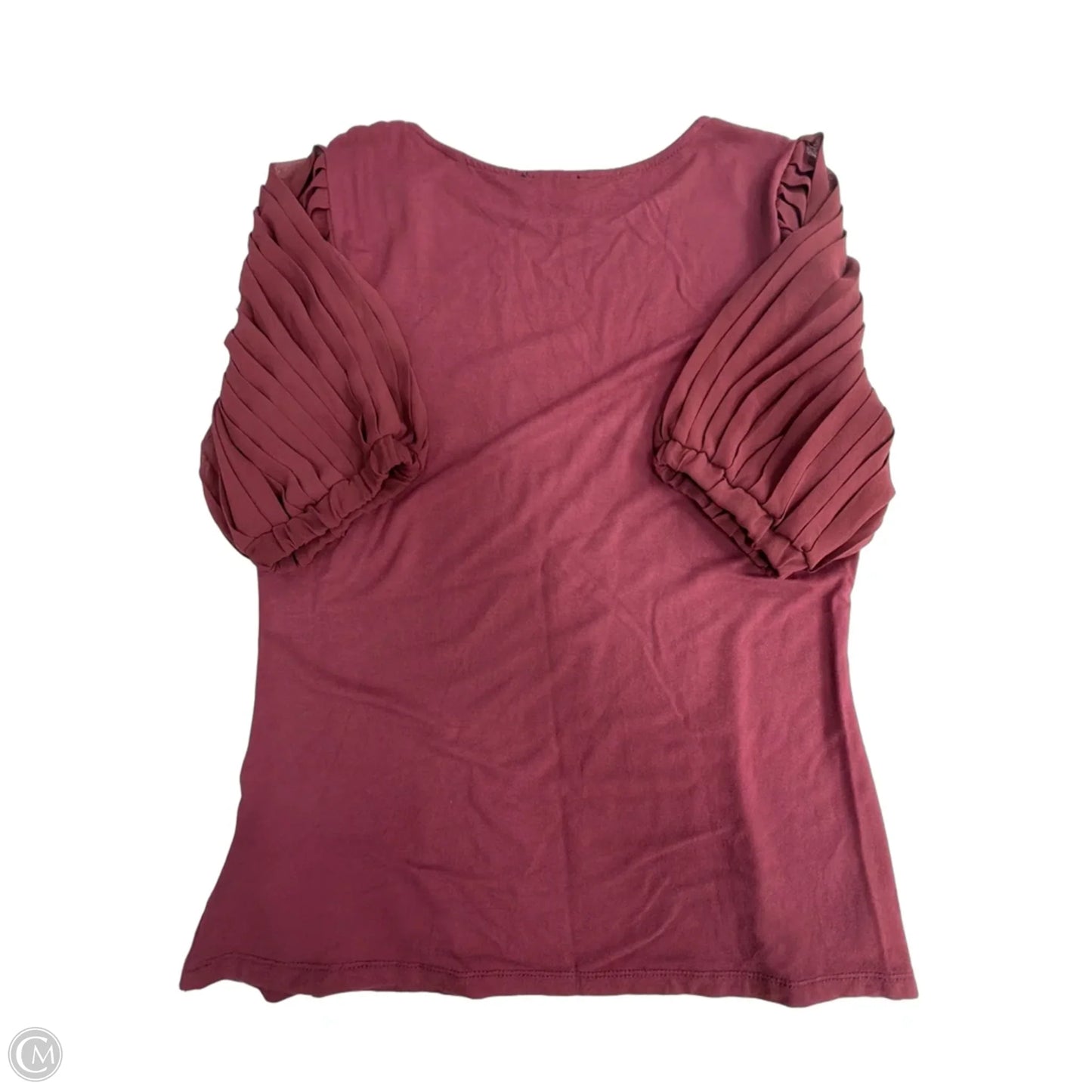 Top Short Sleeve By Tahari In Maroon, Size: M