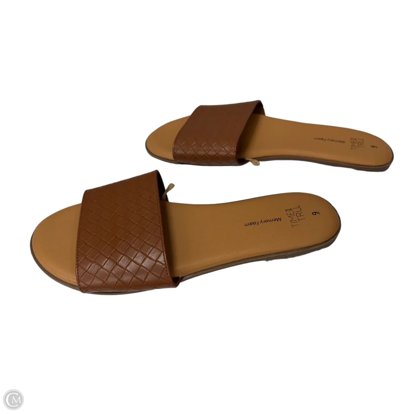 Sandals Flats By Time And Tru In Brown, Size: 9