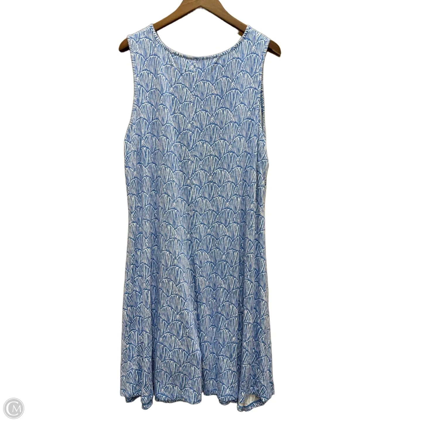 Dress Casual Maxi By Croft And Barrow In Blue & White, Size: 1x