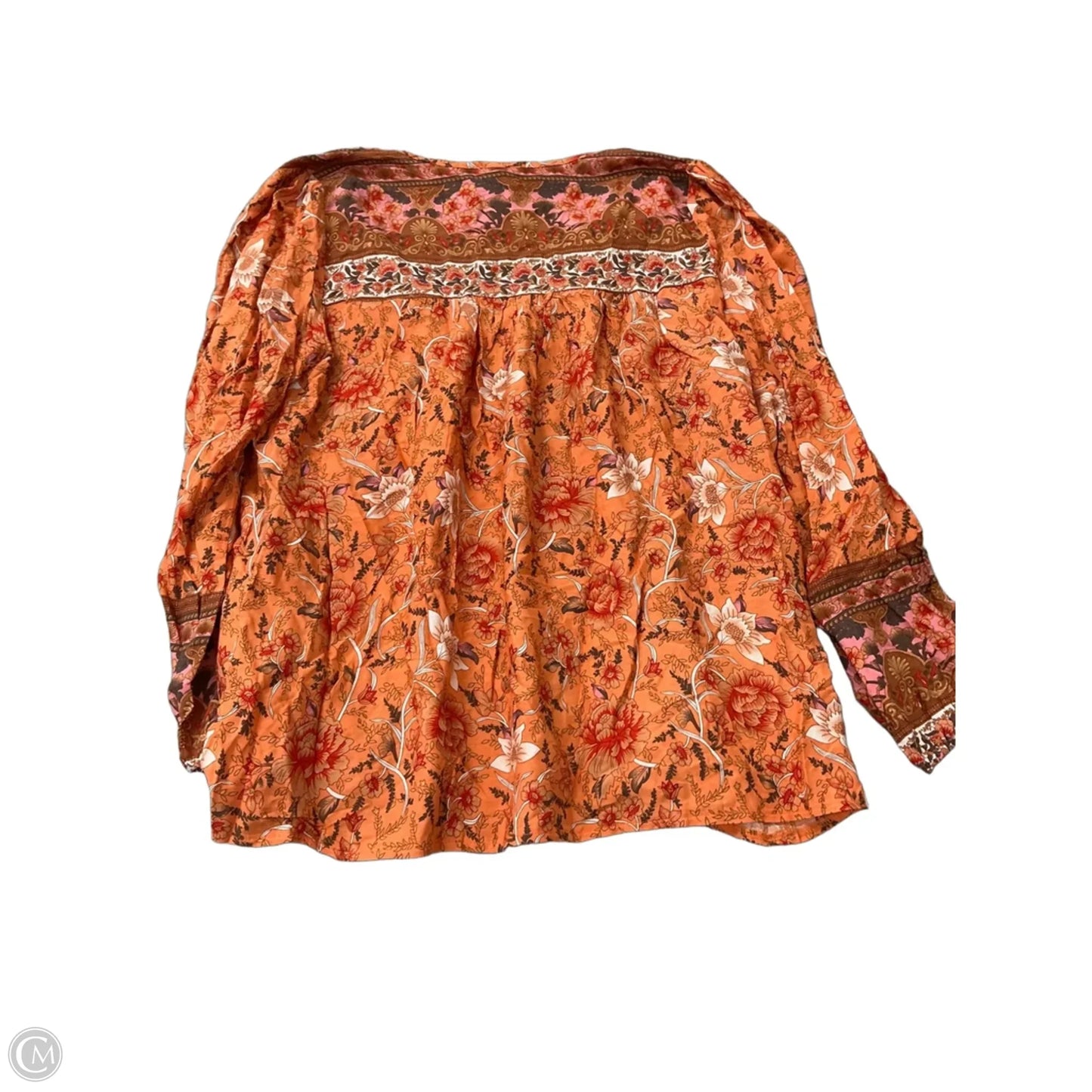 Top Long Sleeve By Grace & Lace In Orange, Size: L