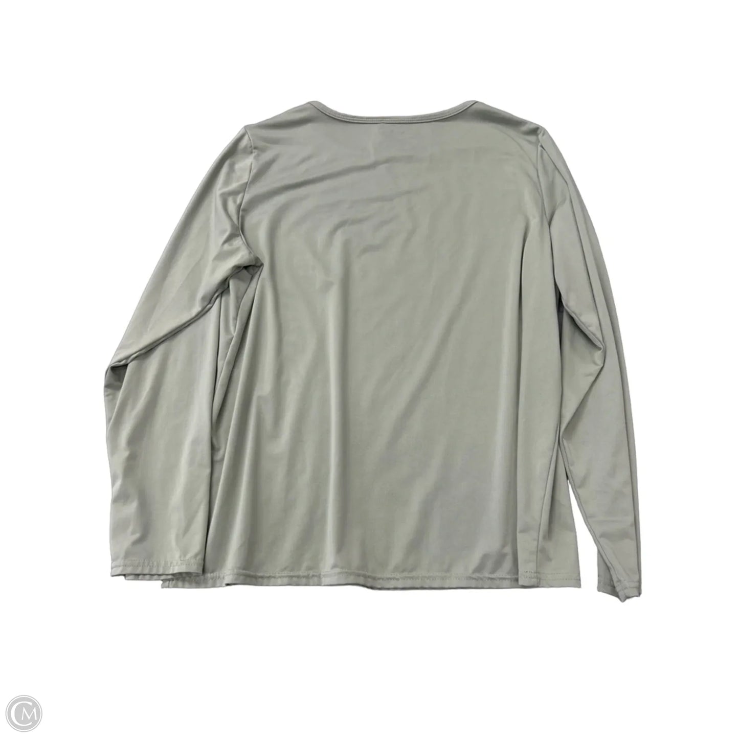 Athletic Top Long Sleeve Crewneck By REAL ESSENTIALS In Green, Size: Xl