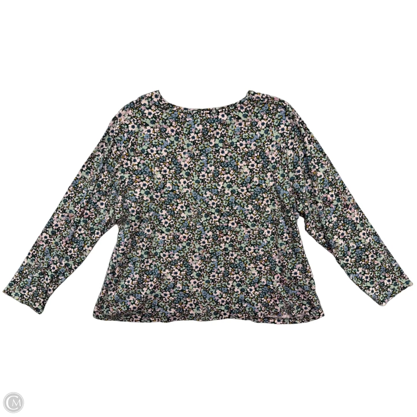 Top Long Sleeve By Croft And Barrow In Floral Print, Size: 1x