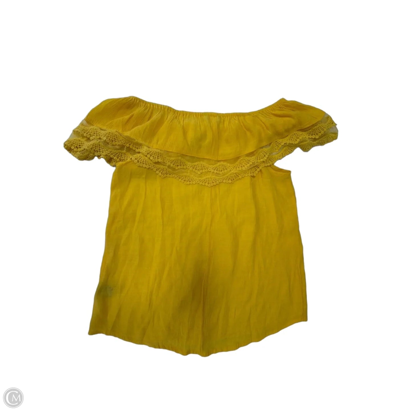 Top Short Sleeve By Unique Spectrum In Yellow, Size: L