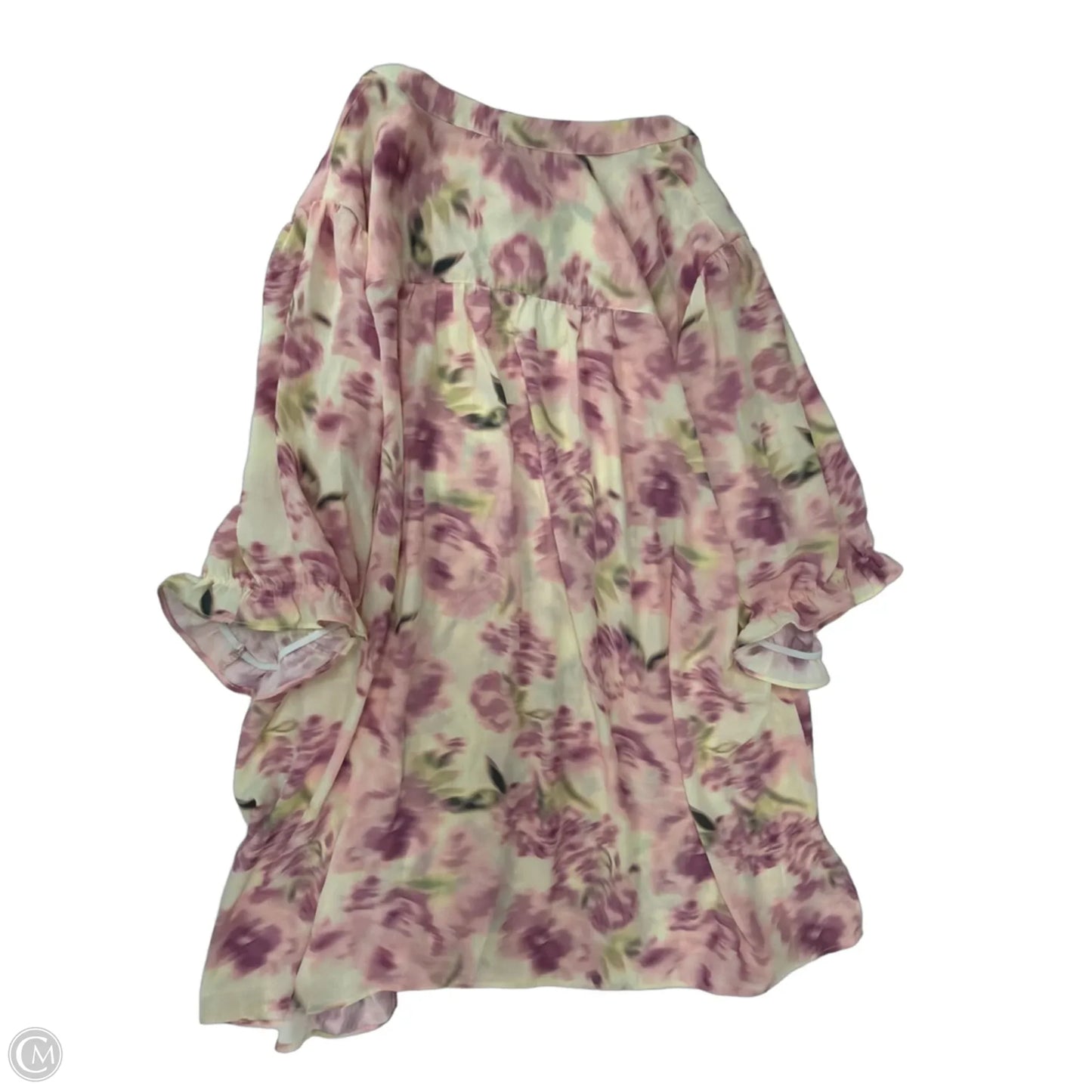 Top Short Sleeve By Torrid In Cream & Purple, Size: 2x