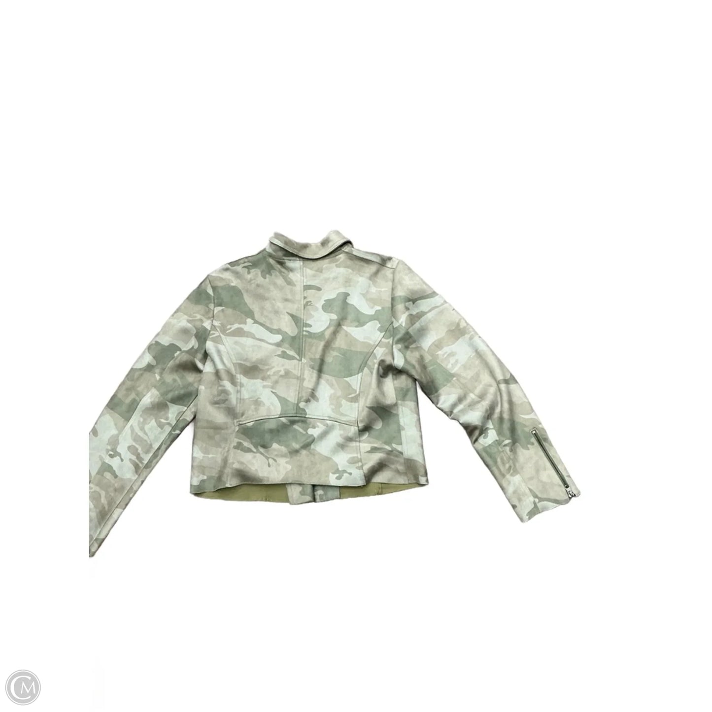 Jacket Moto By Clothes Mentor In Camouflage Print, Size: L