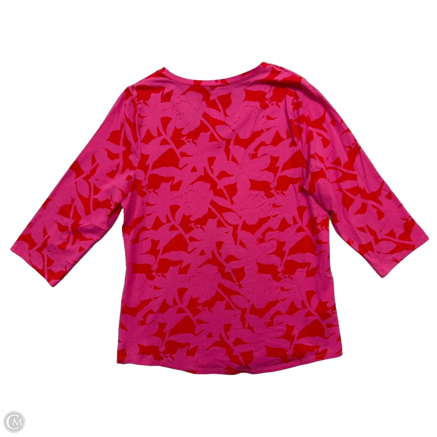 Top 3/4 Sleeve By Belle By Kim Gravel In Pink & Red, Size: S