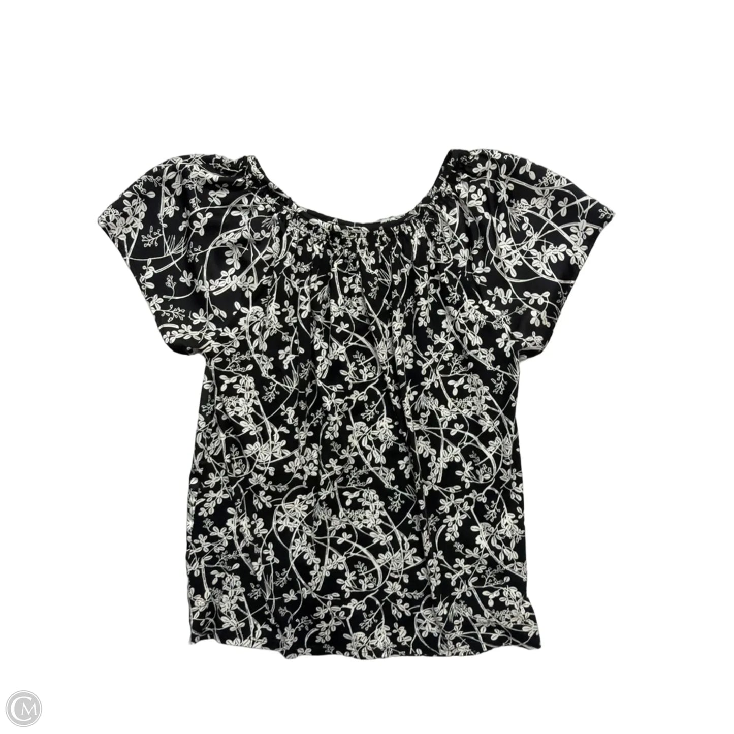 Top Short Sleeve By Loft In Black & White, Size: S