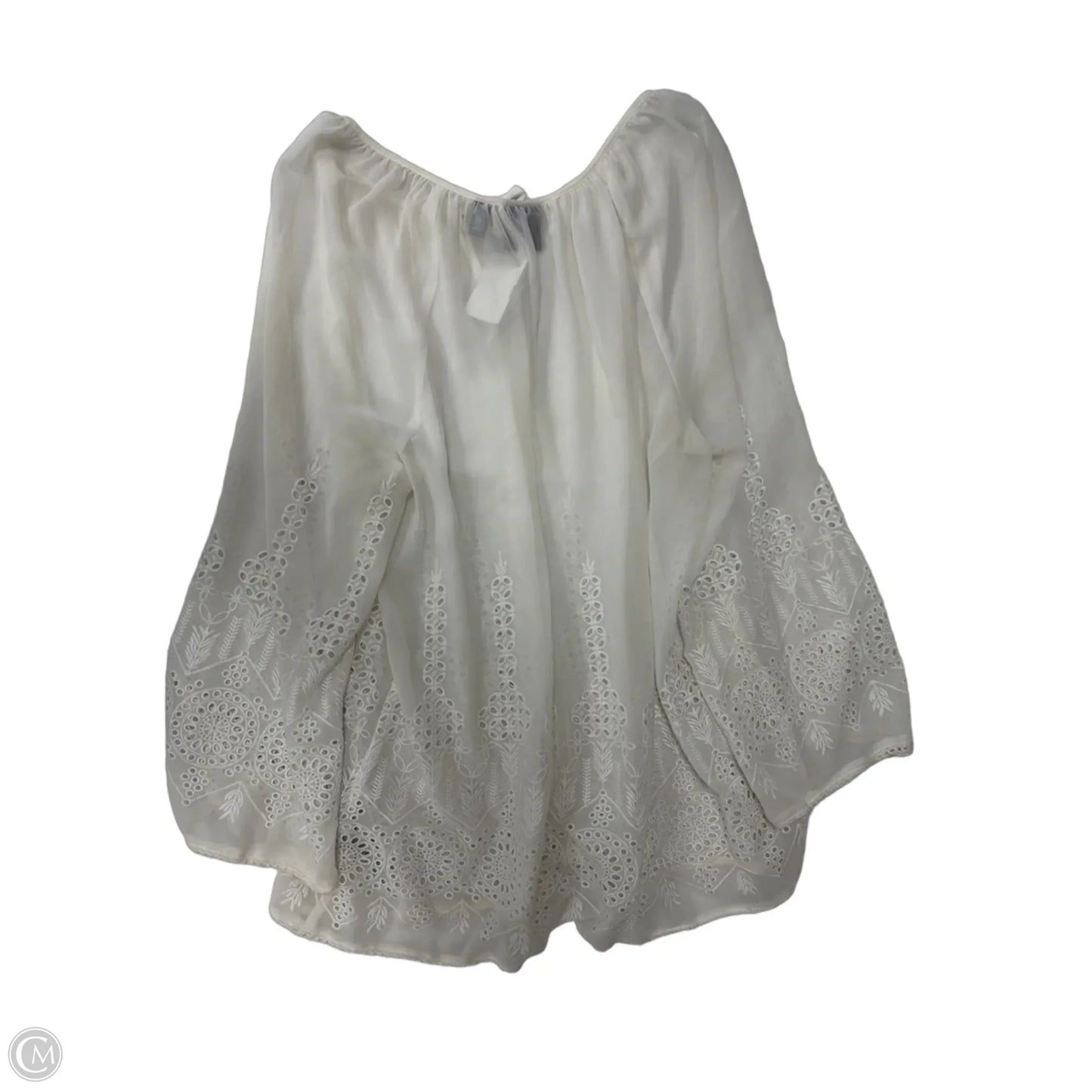 Top Long Sleeve By Rafaella In White, Size: L