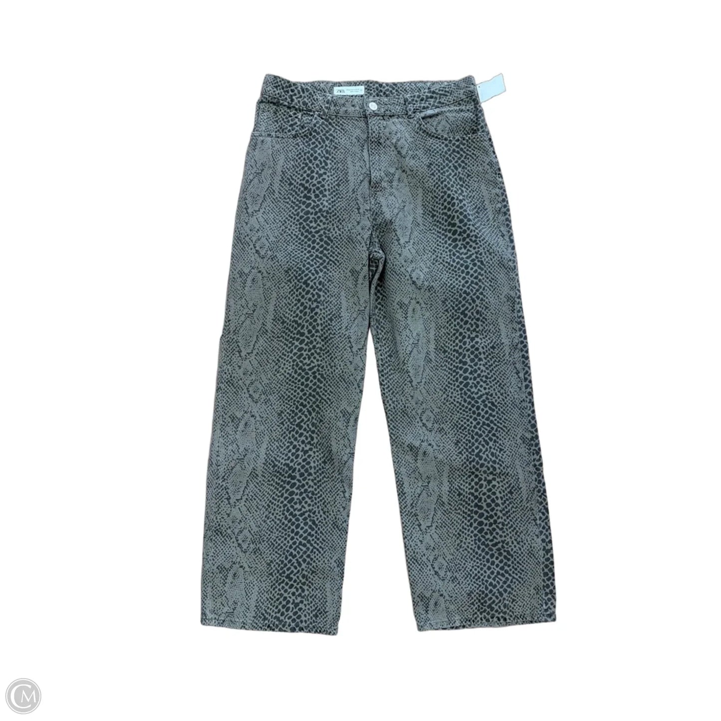 Jeans Wide Leg By Zara In Snakeskin Print, Size: 10