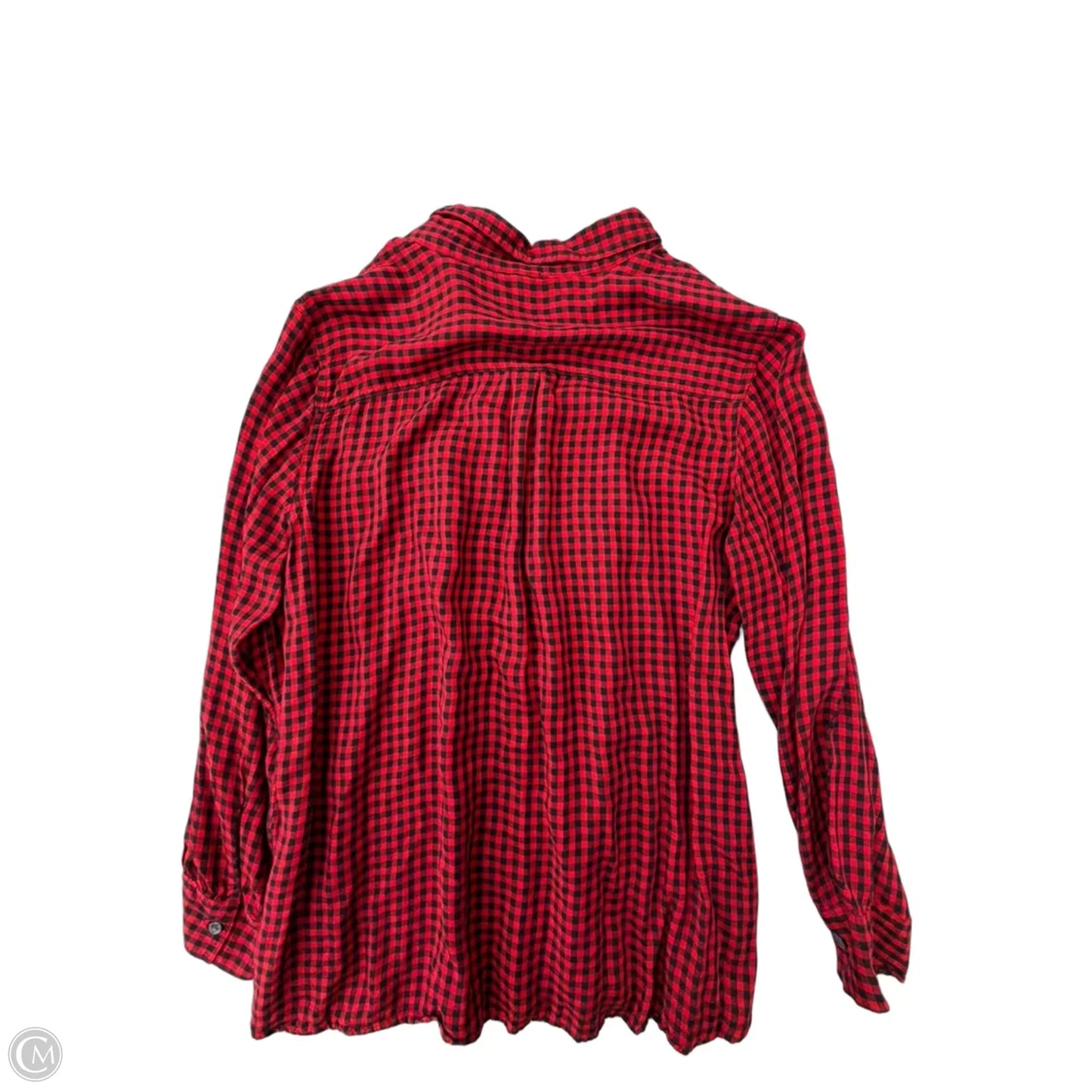 Top Long Sleeve By Old Navy In Plaid Pattern, Size: Xl