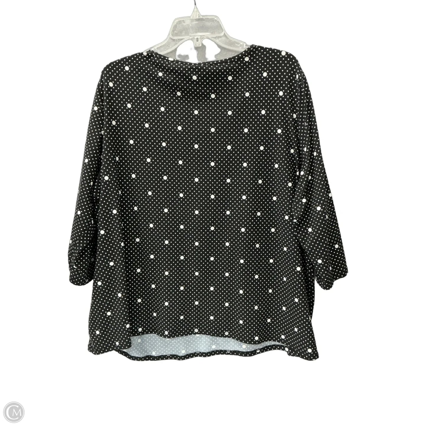 Top 3/4 Sleeve By Clothes Mentor In Polkadot Pattern, Size: 2x