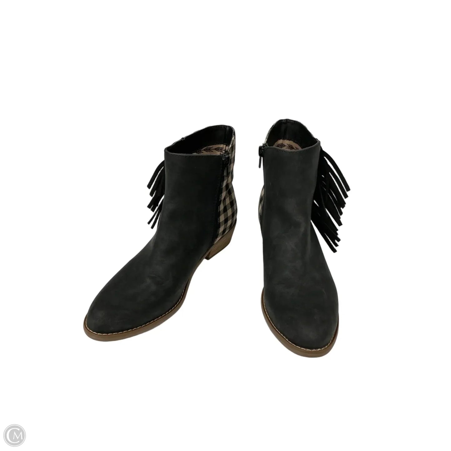 Boots Ankle Flats By Clothes Mentor In Plaid Pattern, Size: 8