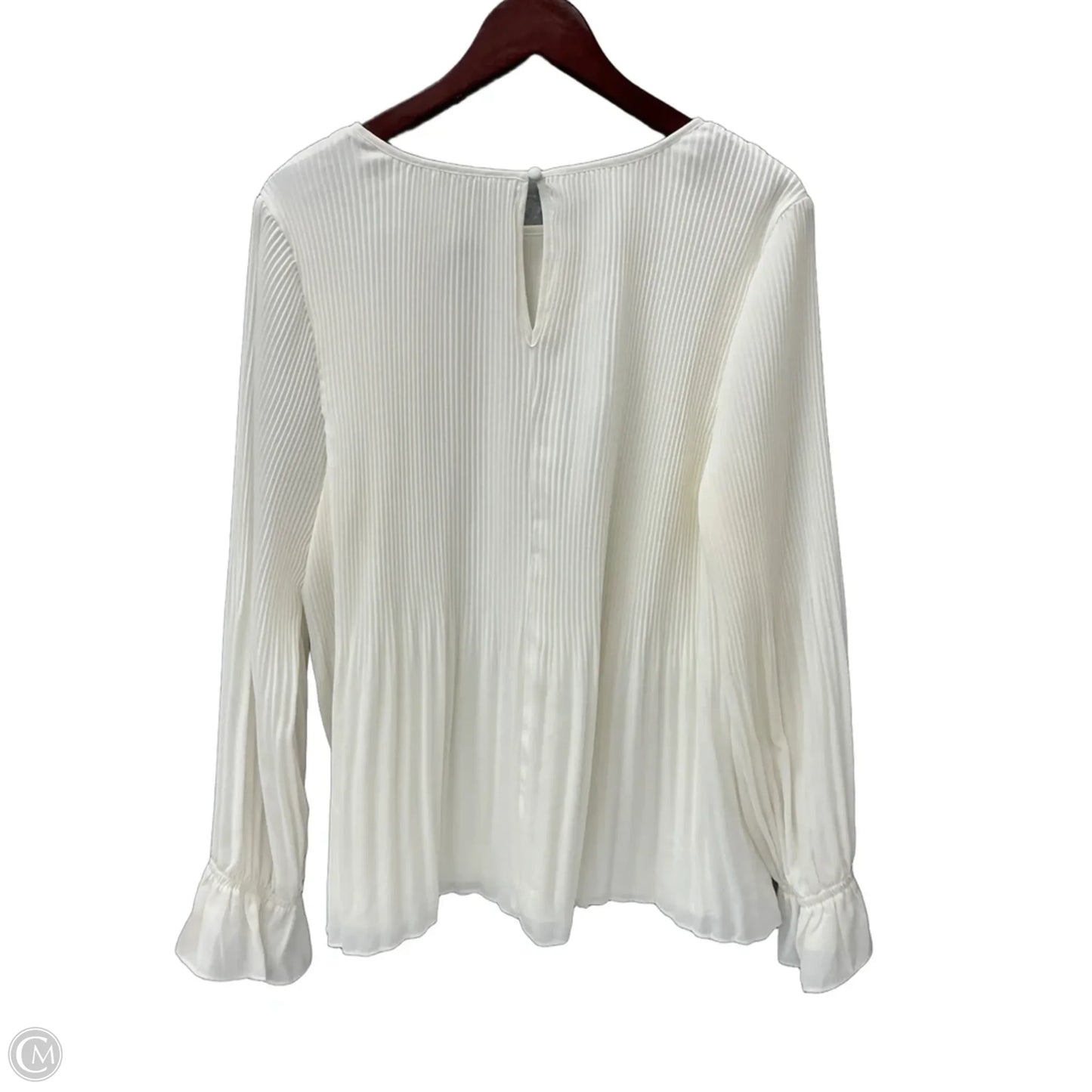 Top Long Sleeve By Nine West Apparel In Cream, Size: 1x