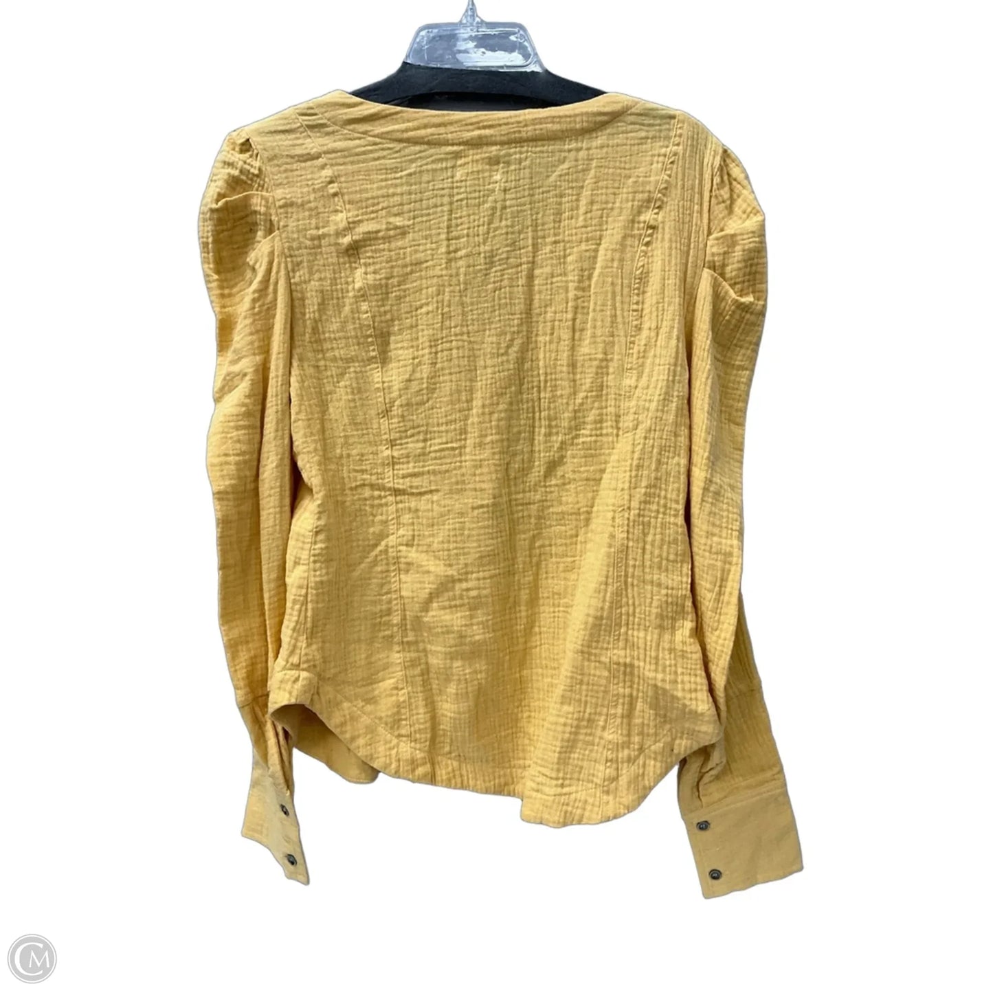 Top Long Sleeve By Peach Love Cream California In Yellow, Size: M